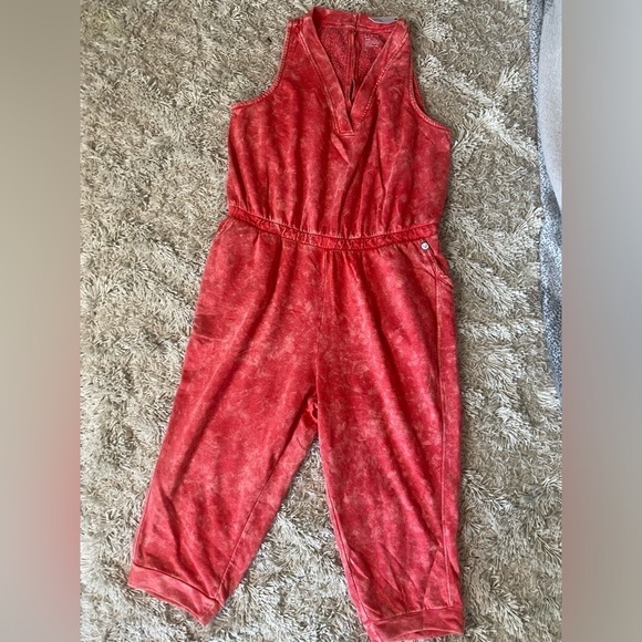 Lane Bryant NWT Sleeveless Jumpsuit Women's Size 22/24 Super Soft Red Acid Wash - Picture 2 of 6
